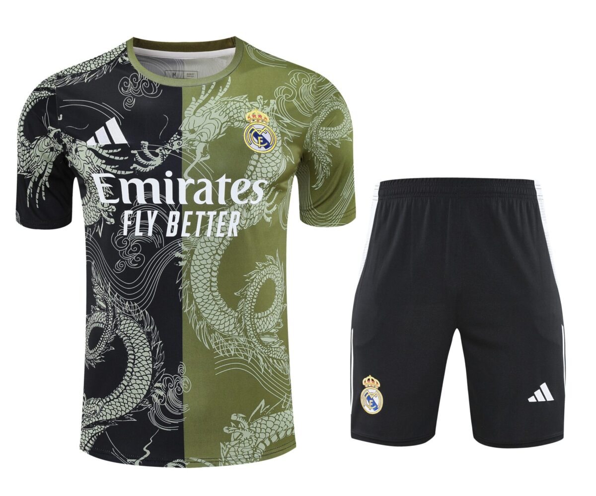 Conjunto de calentamiento Real Madrid dorado y negro - NewNow