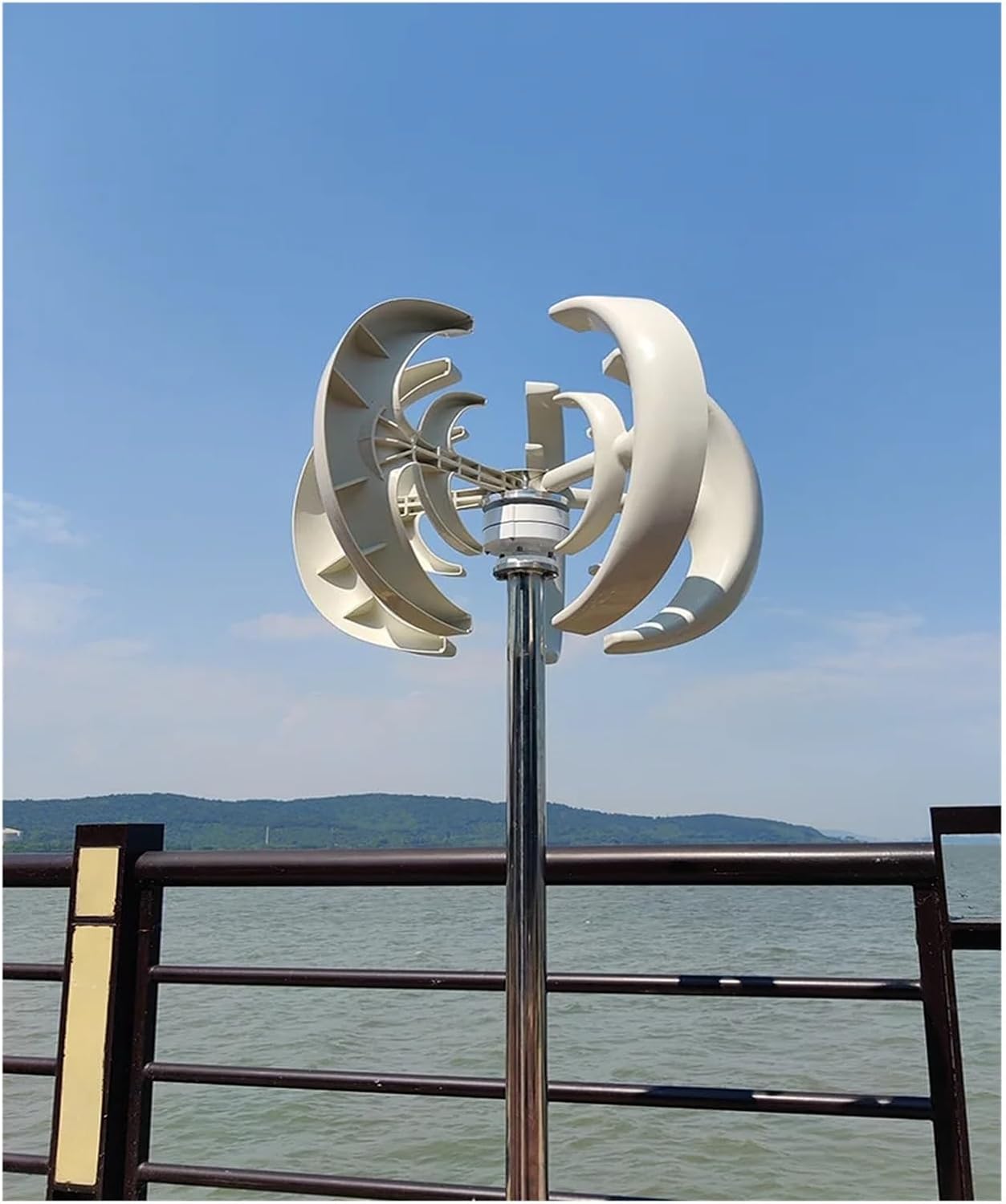 1000W 24V Vertical Axis Wind Turbines Generator Lantern 5 Blades Motor Kit Wind Turbine, Windmill Home Camping Industrial Energy(with MPPT Control,24V)