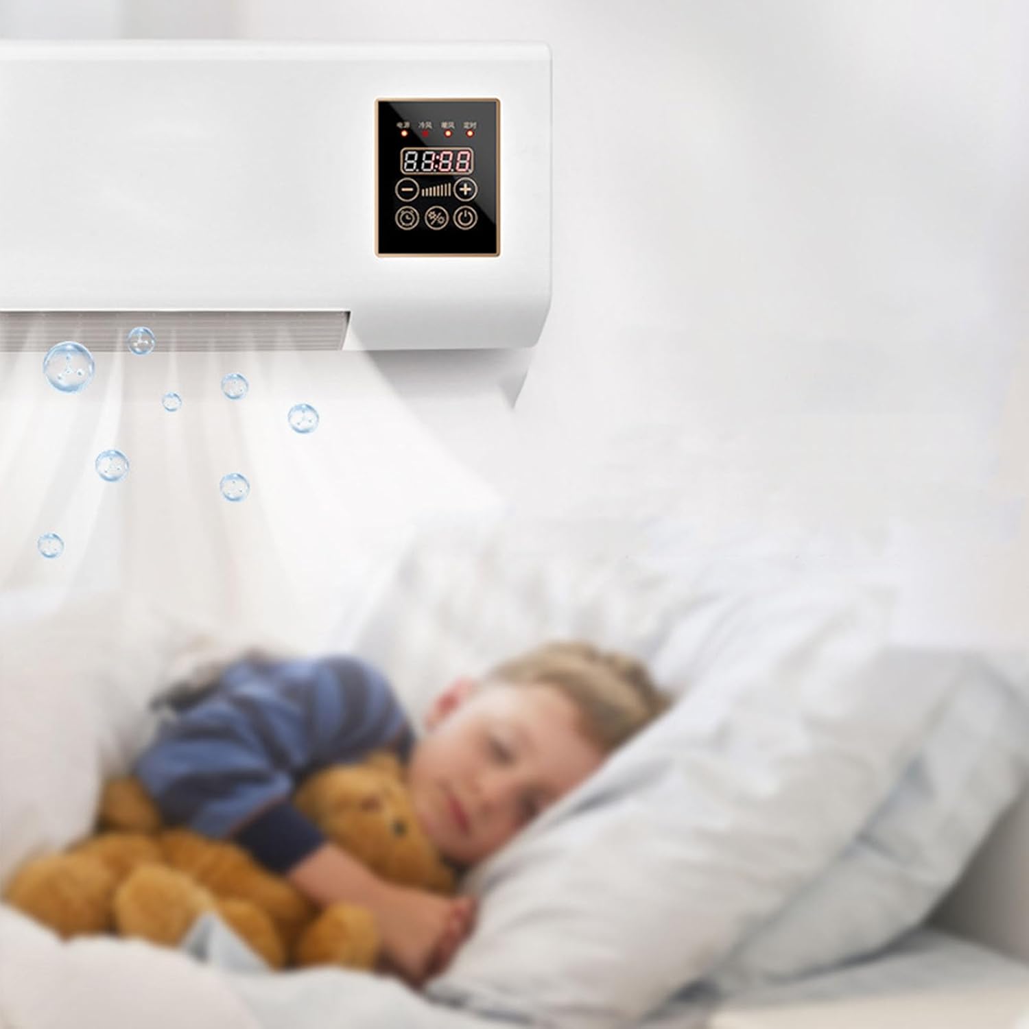 Dual Use Compact Portable Wall Mounted Air Conditioner Hot Cold for Bedroom, 2 in 1 Air Conditioner Heater