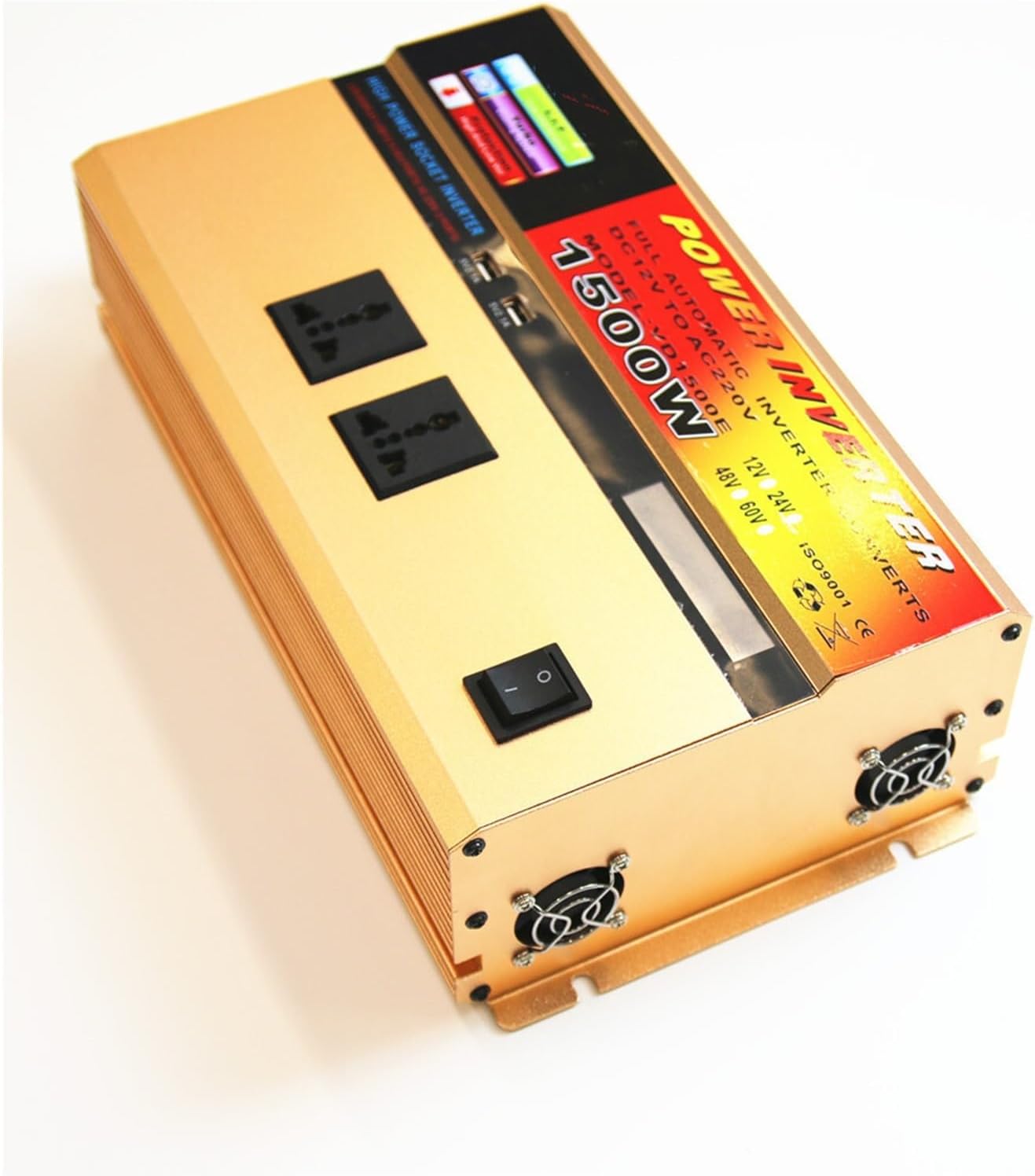 1500W Modified Wave Inverter 12V to 220V Household Power Converter with LCD Display(12V 110V)