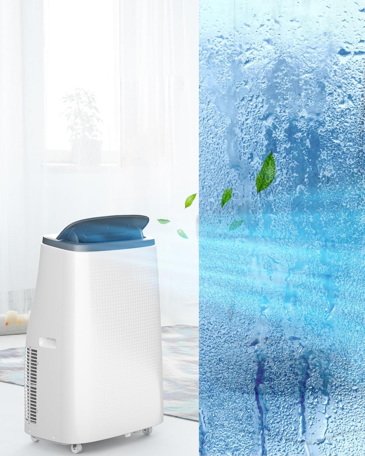 14000 BTU Portable Air Conditioner - 3-In-1 Cooling, Dehumidifying & Fan Functions, Ultra Quiet Operation with Remote Control & Window Kit, Ideal for Bedroom, Office & Living Room