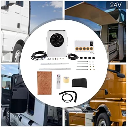 24V Truck Cab Air A/C Conditioner, Universal Electric Air Conditioners Mini Split AC System For Cab Within 6㎡/64ft², 3400-10238BTU/1000W-3000W Energy Saving, 1000-3000rpm adjustable Speed