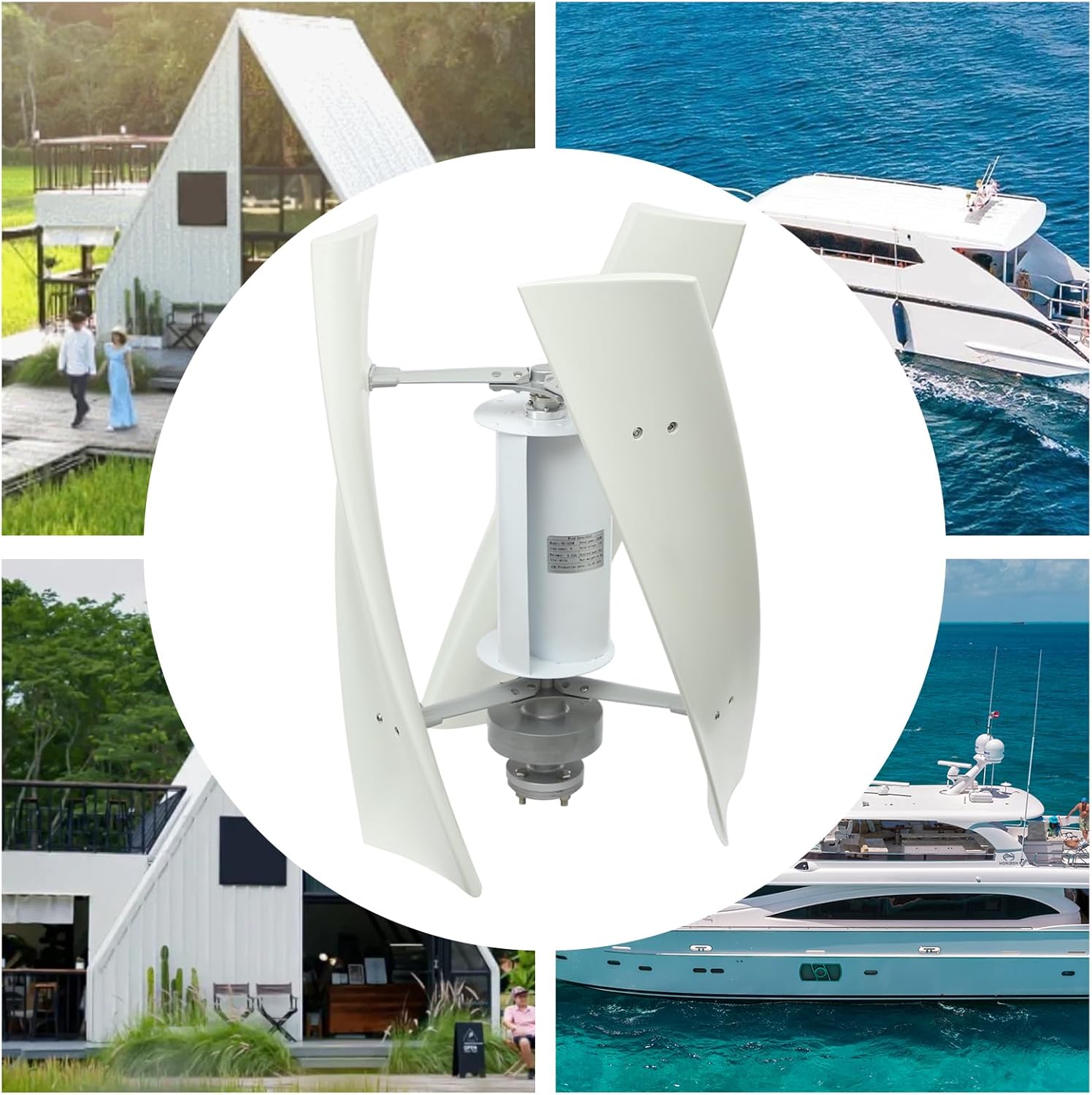 100W Vertical Axis Wind Turbine Generator, 12V Wind Power Turbine Generator Kit, 3-Blade Outdoor Windmill Power Kit with Controller for Home, Business, and Industrial Energy Supply