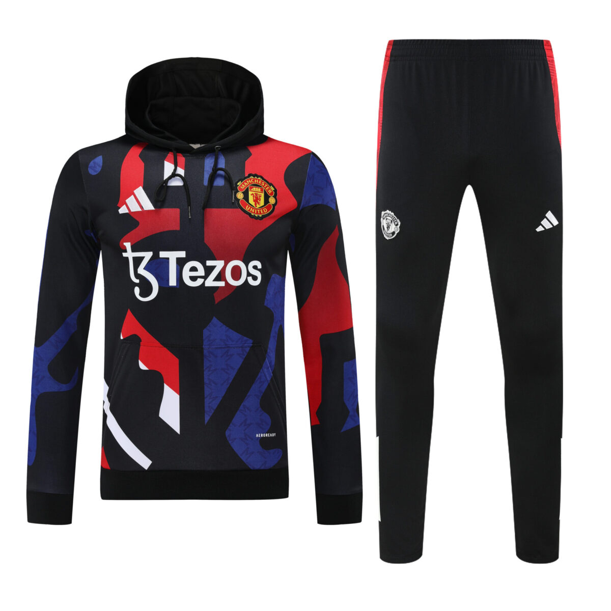 Conjunto manga larga Manchester United negro azul y rojo - NewNow
