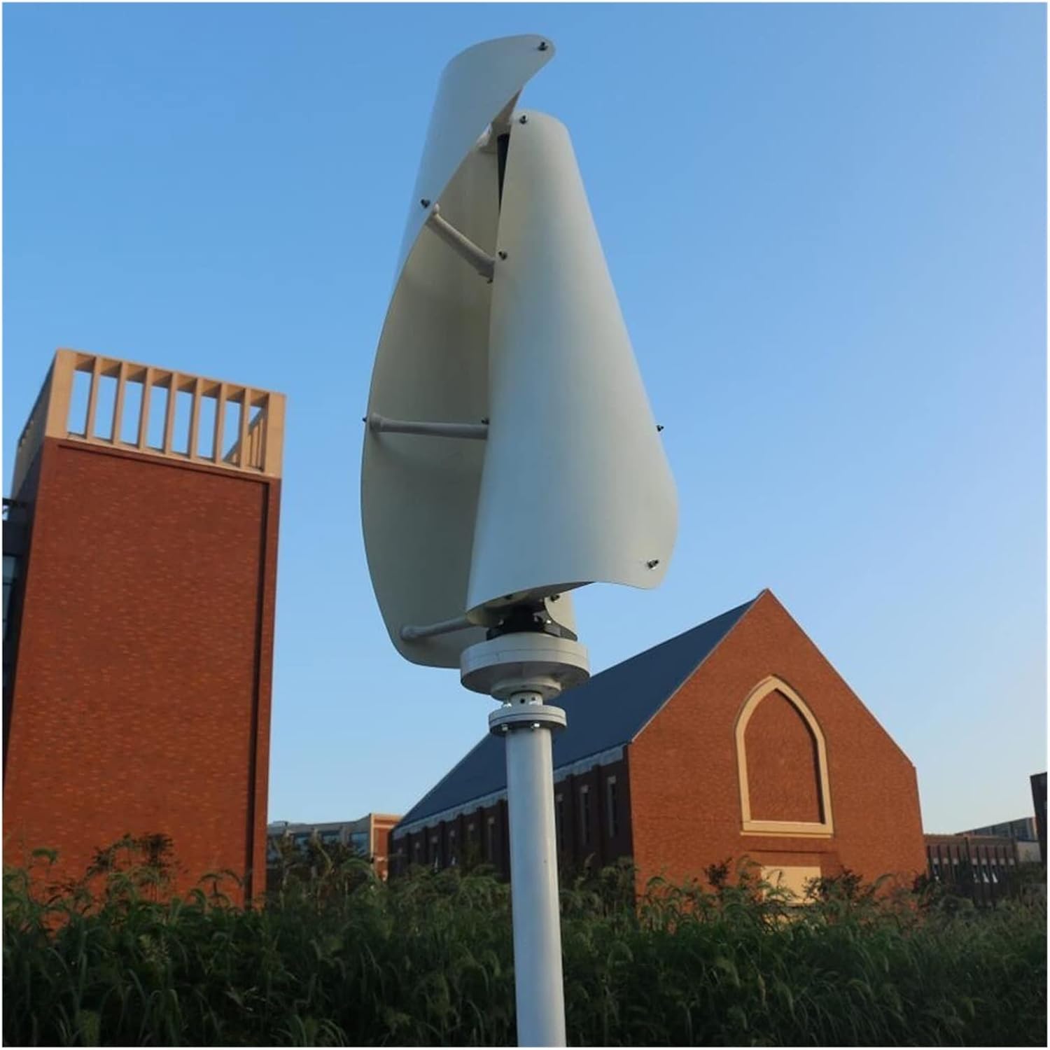 Wind Turbine, 10KW Wind Turbine Generator Vertical Turbine Alternative Free Energy Windmill 24V 48V 96V Hybrid Controller for Homeuse(White,12V)