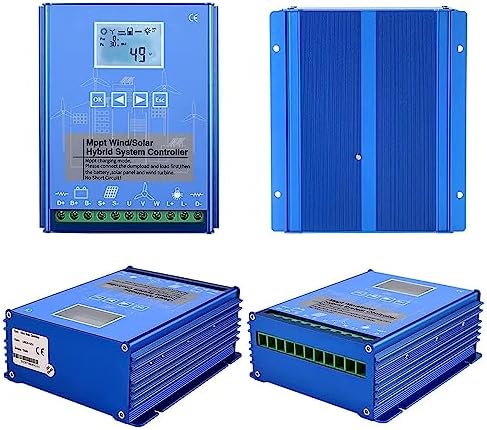 24V 10000W MPPT Wind Solar Hybrid Charge Controller - Off-Grid 12V/24V/48V Solar Controller with LCD Display & Dump Load for Wind Turbine Systems