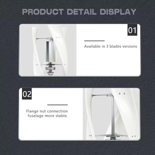 6000W Vertical Wind Turbine Kit for Home Use, Efficient 24V Horizontal Generator with Blades & Controller, Ideal for Battery Charging, Renewable Energy Solution