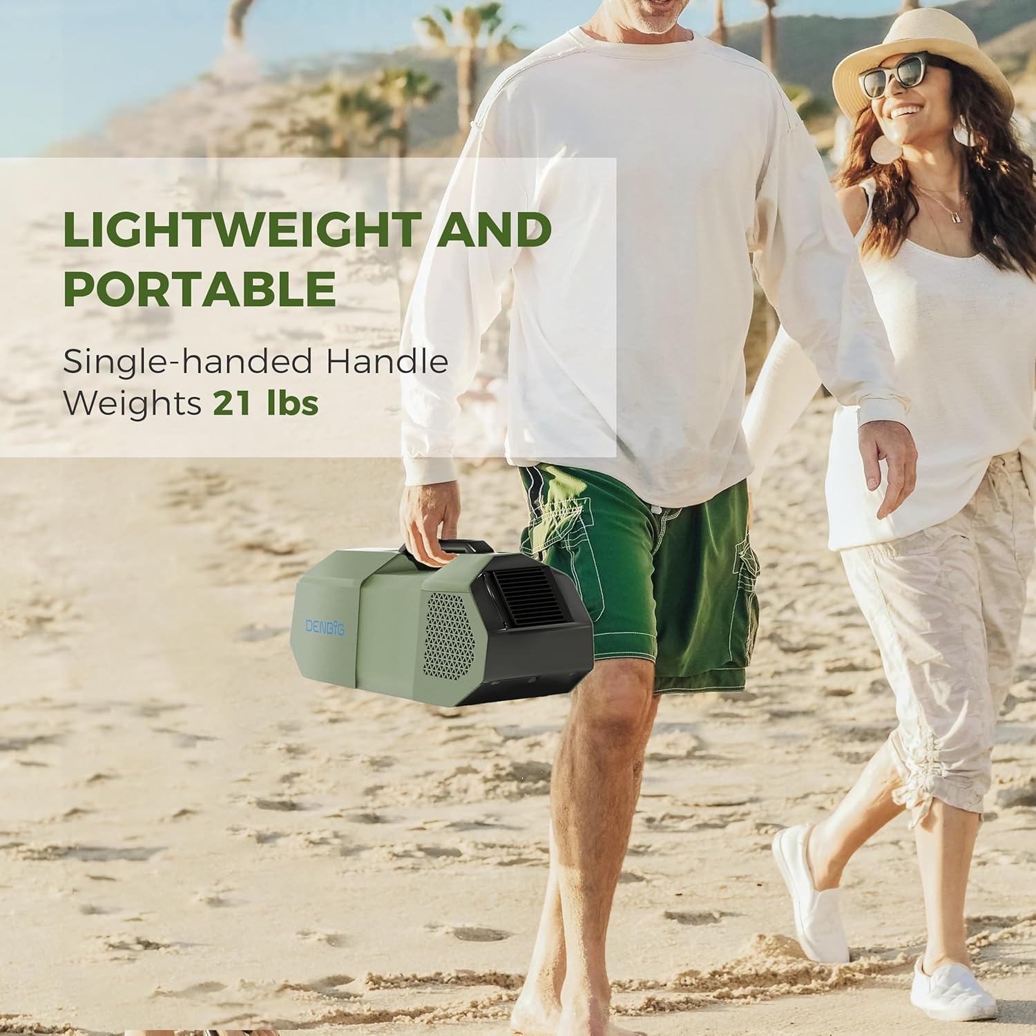 Portable Air Conditioner for Tent for 50 Sq. Ft, 1,500 BTU AC Unit with Fan Mode for Truck Van Outdoor Camping Small Rooms, Windowless Air Cooler with Dual Hoses