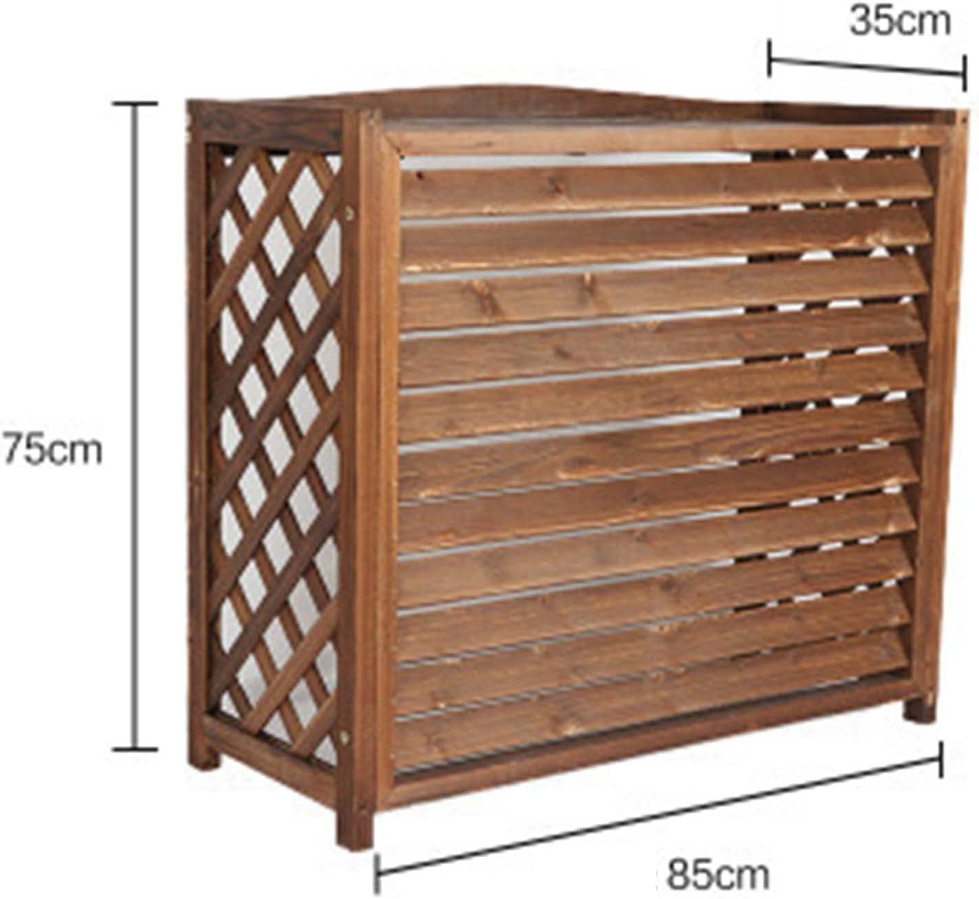 Outside Units Central Air Conditioning Cover Privacy Fence Screen,preservative Wood Air Conditioner Flower Stand Louver Grill Dust Cover, Decorative Garden Terrace Freestanding Privacy Fence