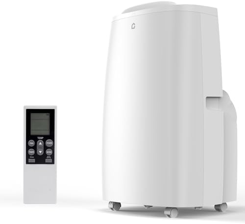 14000 BTU Portable Air Conditioner with Cooling, Dehumidifier and Fan Functions, Standing Cooling, Cools Up to 750 Sq. Ft., Remote Control, LED Display, and Window Venting Kit Included