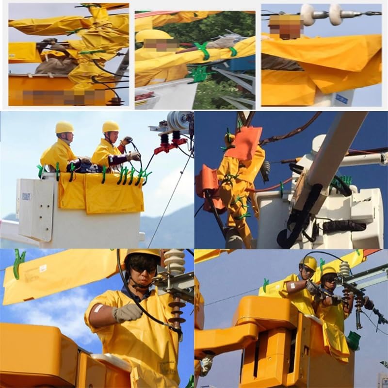 High Voltage Insulating Blanket for Electrical Work - Outdoor EVA Resin Protection Cover for Substation and Generator Room with Clips