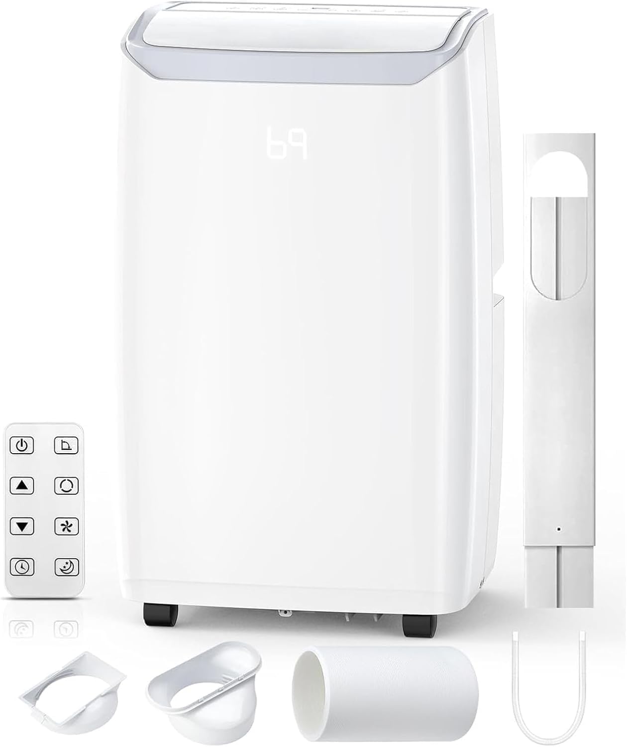 14000 BTU Portable Air Conditioner with Cooling, Heating, Dehumidifier, 24H Timer, Remote Control, Cools Rooms up to 750 Sq. Ft, Air Cooling Fan for Home and Office, White