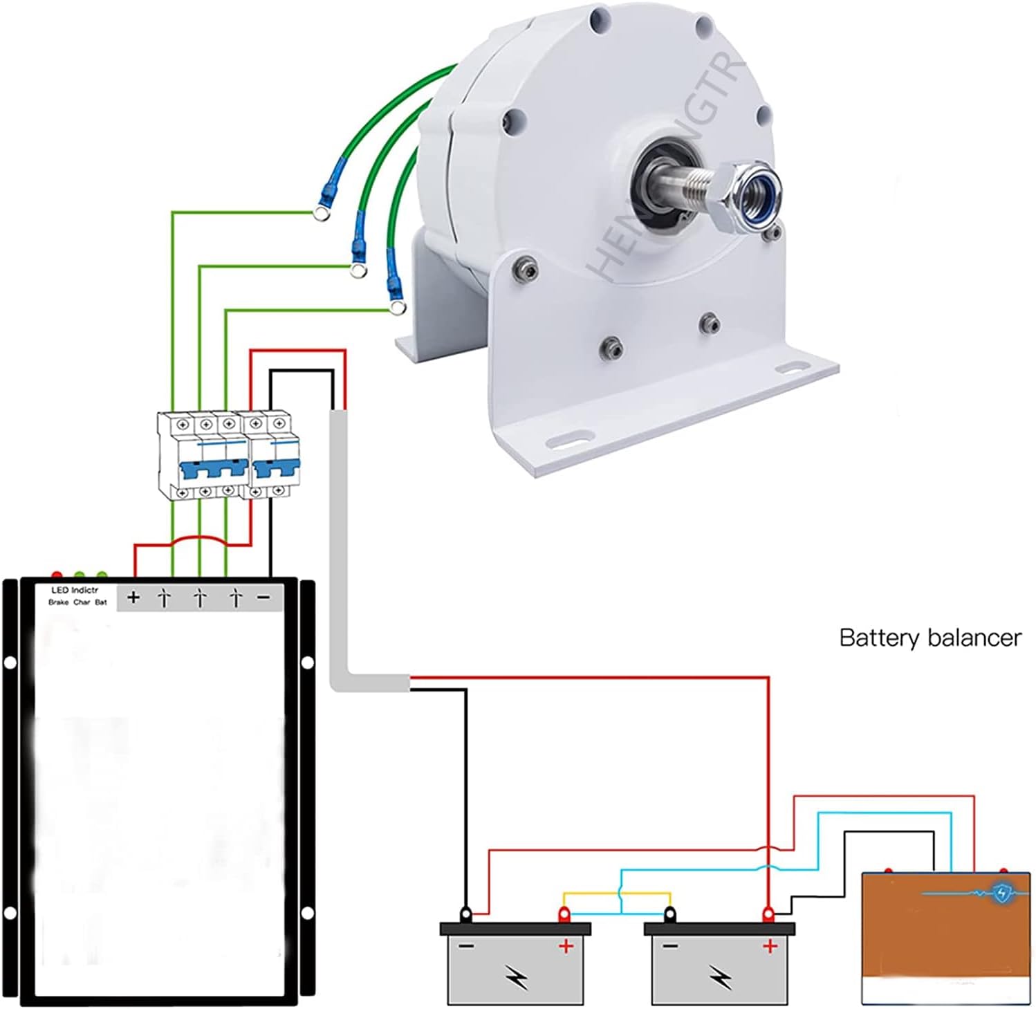 24v, 12000W Wind Turbine Generator,12V/24V/48V/220V 600 RPM AC DC Power Magnetic Dynamo Water Turbine Hydro Alternator Suitable for Wind/Hydro Power(with Base)