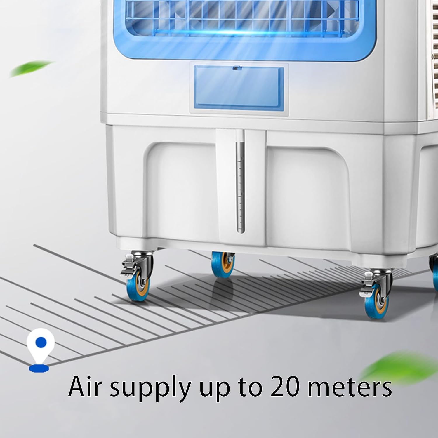 Windowless Air Conditioner, Evaporative Air Cooler with 8 Ice Packs and 90° Oscillation, 3 Speeds Swamp Cooler for Factory Home Office(80.5 * 53.5 * 160cm)