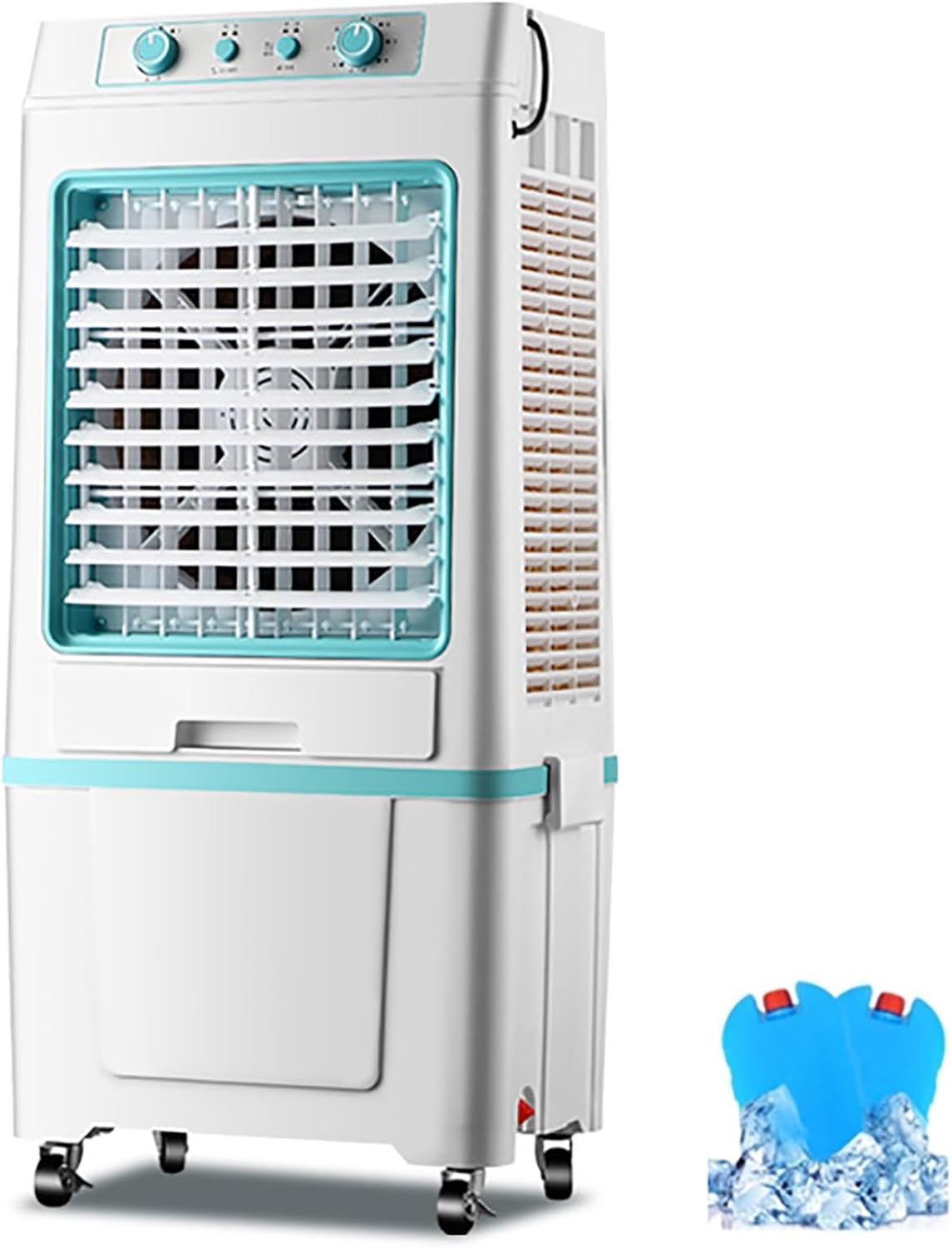 4000CFM Portable Air Conditioner, 3-In-1 Evaporative Air Cooler 40L Tank, 4 Ice Packs, 3 Modes & 3 Speeds, Swamp Cooler Fan, No Hose Needed, 43in