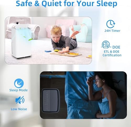 14000 BTU Portable Air Conditioner - Cools 750 Sq Ft, 3-in-1 Cooling/Fan/Dehumidifier with Remote & Timer, Quiet LED Display & Window Kit for Bedrooms/Dorms