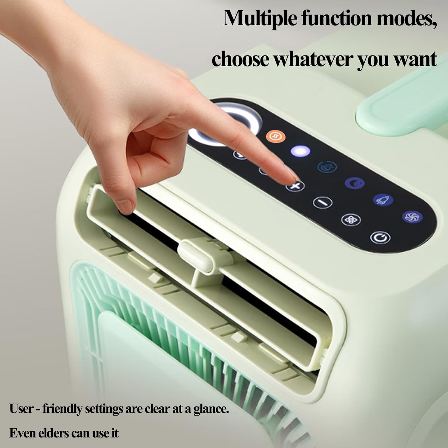 iHooToo Portable Camping Air Conditioner - 110V AC 4800BTU Cooling & 2500BTU Heating, 40-50dB Tent AC for Camping, Remote Control, Cools 86 sq ft, Ideal for Camping, RV, Truck, Small Rooms (Green)