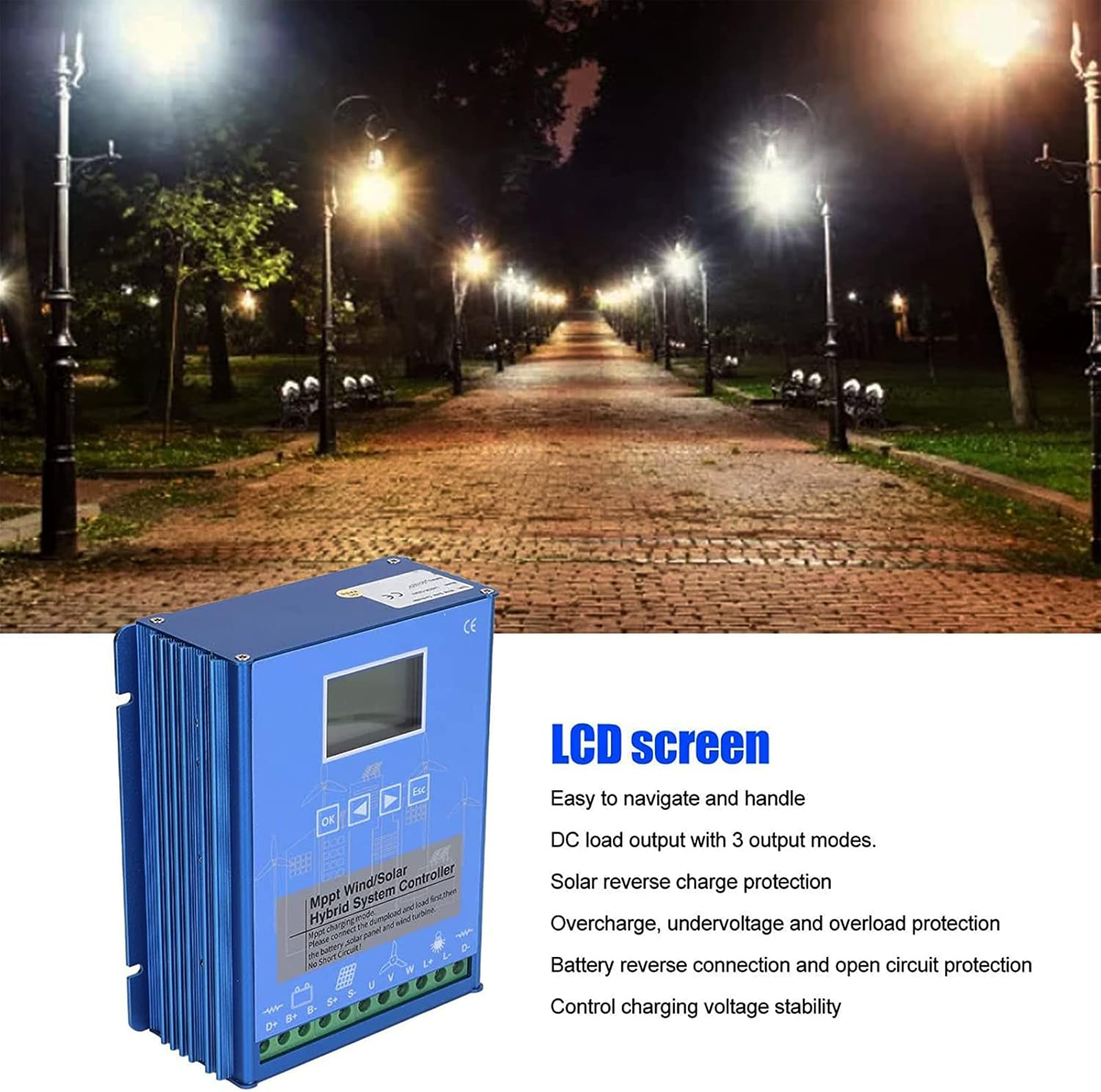 MPPT Charge Controller Solar & Wind Hybrid System Wind Solar Regulator 12V 24V 10000W Solar Controller Wind Solar Regulator,24v