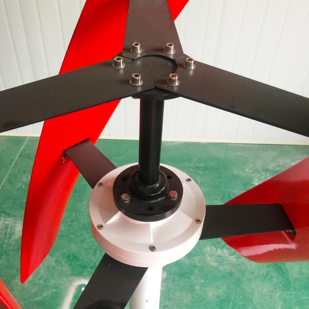 10000W 12V-220V Vertical Wind Turbine Generator Kit, 3 Blade Maglev Vertical Axis Wind Turbine Power Generator with Controller for Home Industrial Energy (Red)