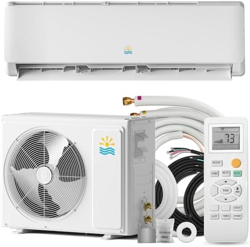 18000 BTU Mini Split Ac/Heating System, 19 SEER2 230V Air Conditioner Inverter Heating and Cooling, Wall Mounted Ductless ac split units Cools Up to 1250sq.ft, 24H Timer, Installation Kit