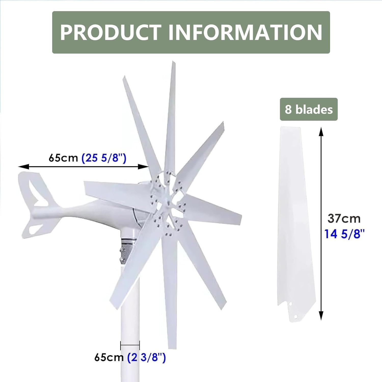 24V Small Wind Turbine Generator - Durable Aluminum, Operates -40℃ to 80℃, Perfect for Off-Grid Power Solutions, Reliable Home Windmill Generator, Eco-Friendly Energy Solution