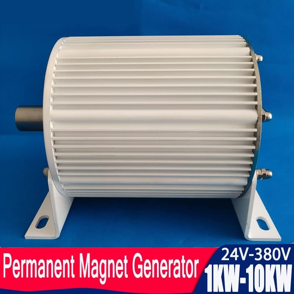 Wind Turbine, 1000W 2000W 3000W 4000W 5000W 10KW 3 Phase Gearless Permanent Magnet Generator 48V AC Alternator Wind Water Turbine(with Base,24V_5000W 200RPM)
