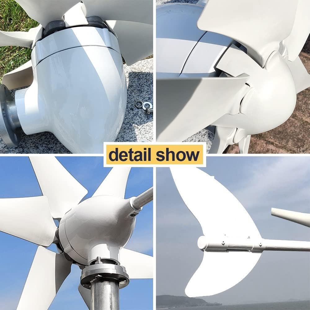 Wind Turbine, Wind Turbine 2000w 48v 24v 12v with MPPT Controller System Portable Windmills Renewable Energy for Hybrid Solar Wind System(Turbine Only,24V)