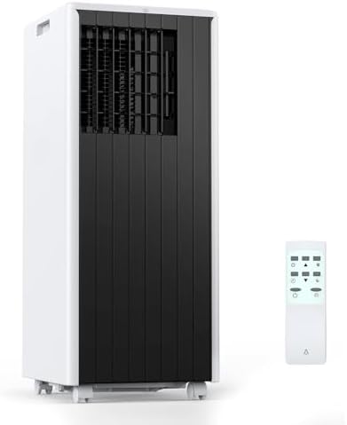 Portable Air Conditioner, 8000 BTUs Air Conditioners Portable for Room (15'x20 ft²), 3-in-1 Compact Indoor Floor AC Unit, Dehumidify, Fan, Window Installation Kit & 24Hrs Timer, Black