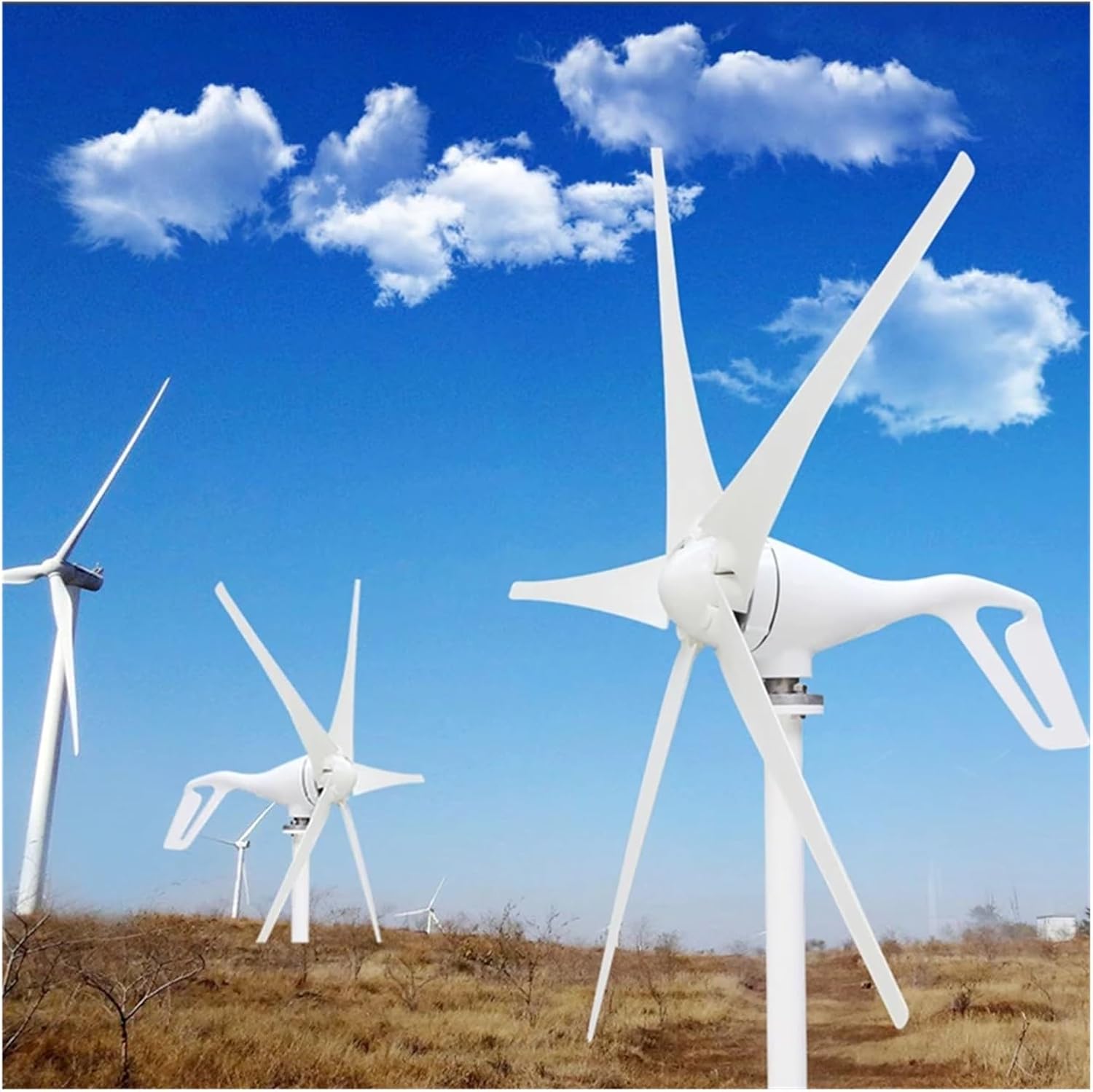 Wind Turbines, 300W Wind Generator 3 Or 5 Blades 12V 24V for Home Use and Monitoring Low Noise Wind Turbine(3_12V)
