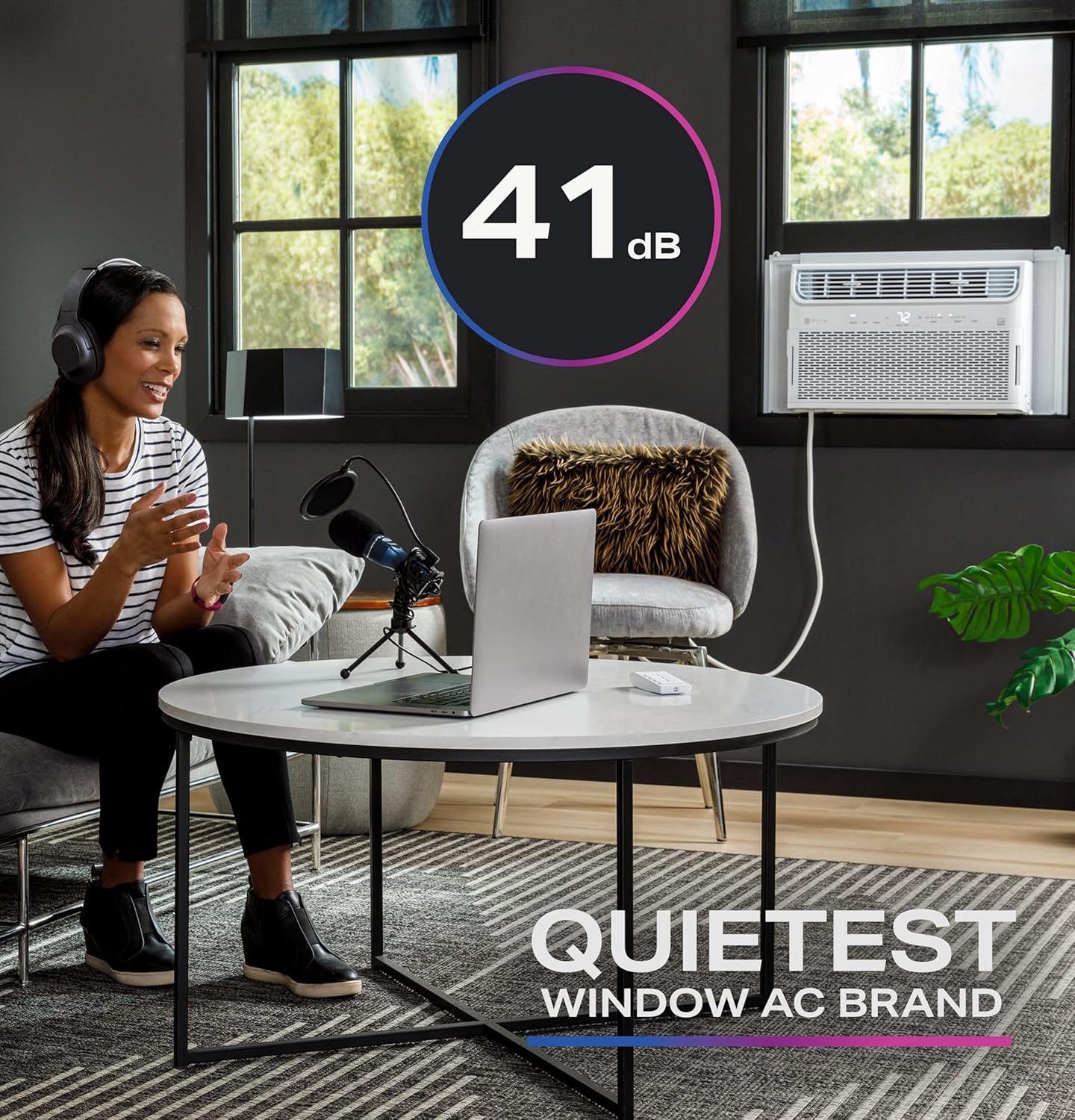 GE Profile Inverter Window Air Conditioner 13,500 BTU, WiFi Enabled, Ultra Quiet, Inverter Technology, Energy Efficient for Large Rooms, Easy Installation with Included Kit, Energy Star, White