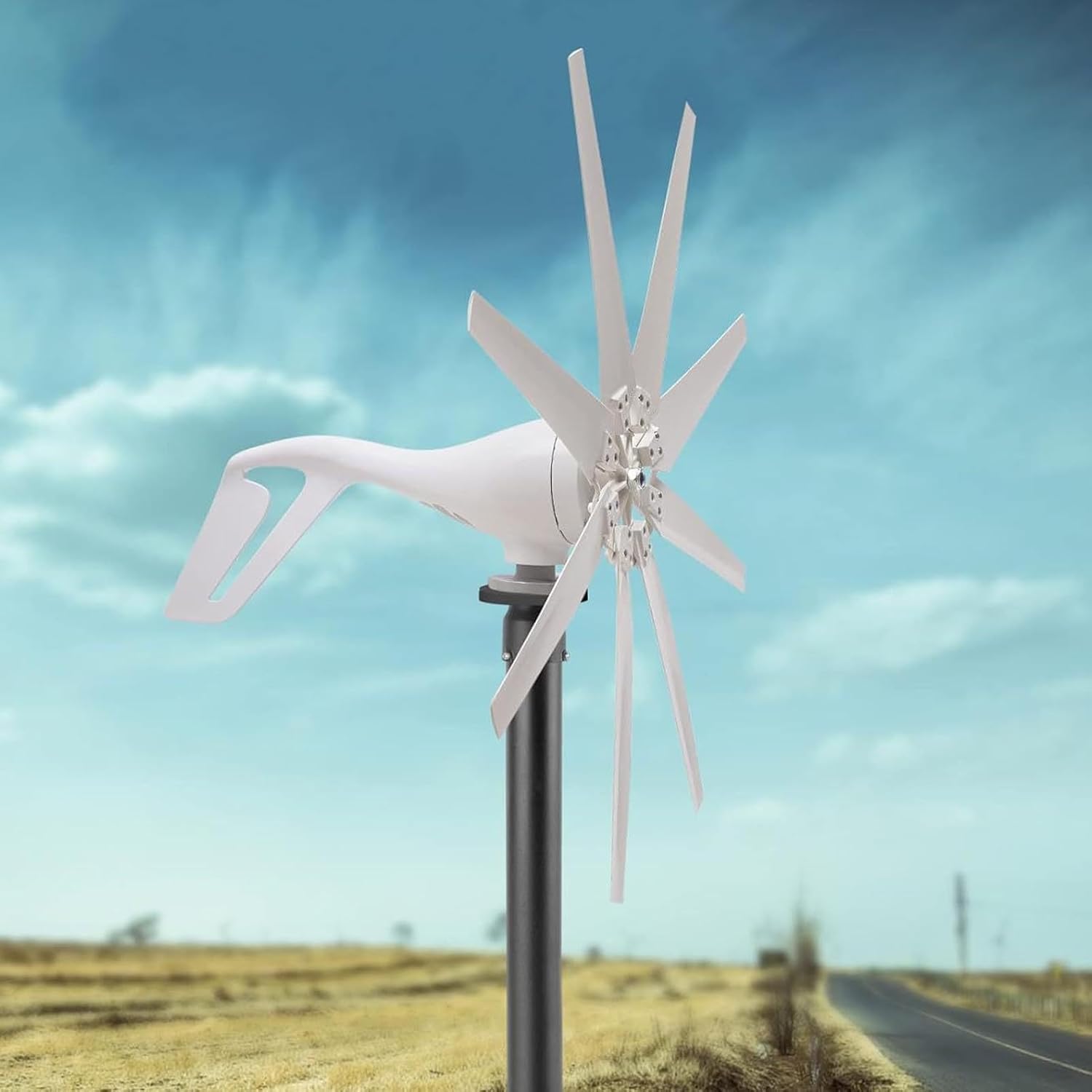 YWBL-WH 400W Wind Turbine Generator Kit 10 Blades with MPPT Charge Controller for Home RV Boat Off Grid Wind Power System (DC24V)