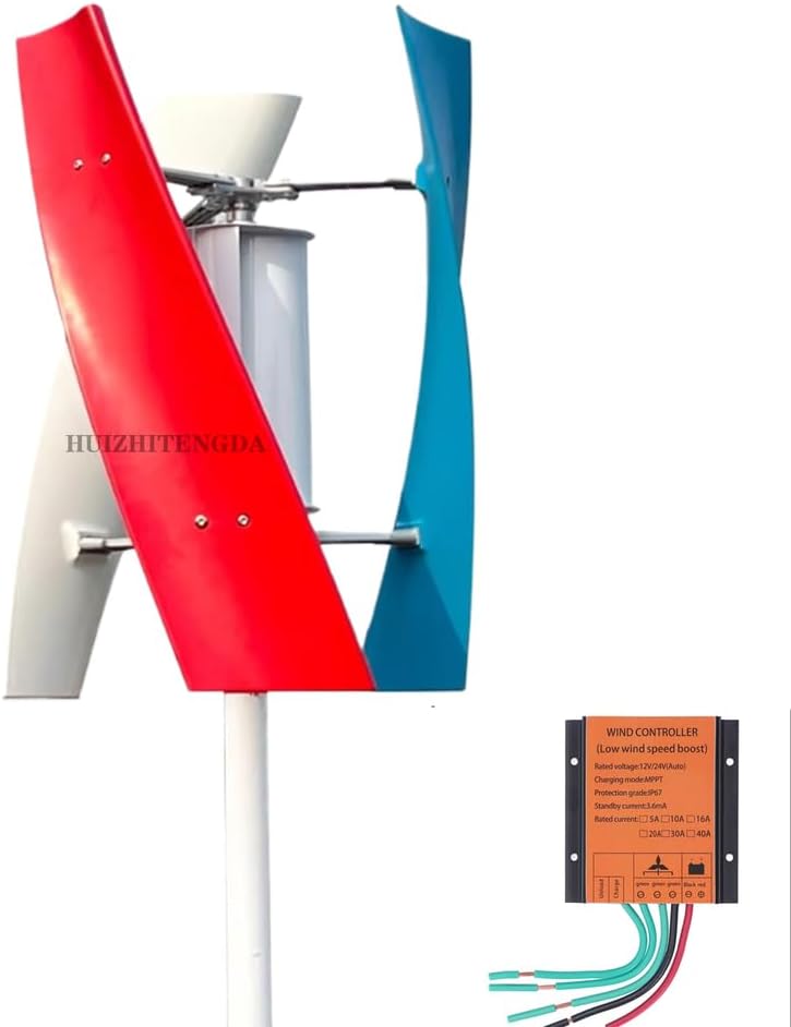12V,6000W 3 Blades Wind Turbines Kit,Home No Noise Vertical Emergency Generator Wind Turbine,with Controller 12V 24V 48V for Home, Boats, Street Lighting