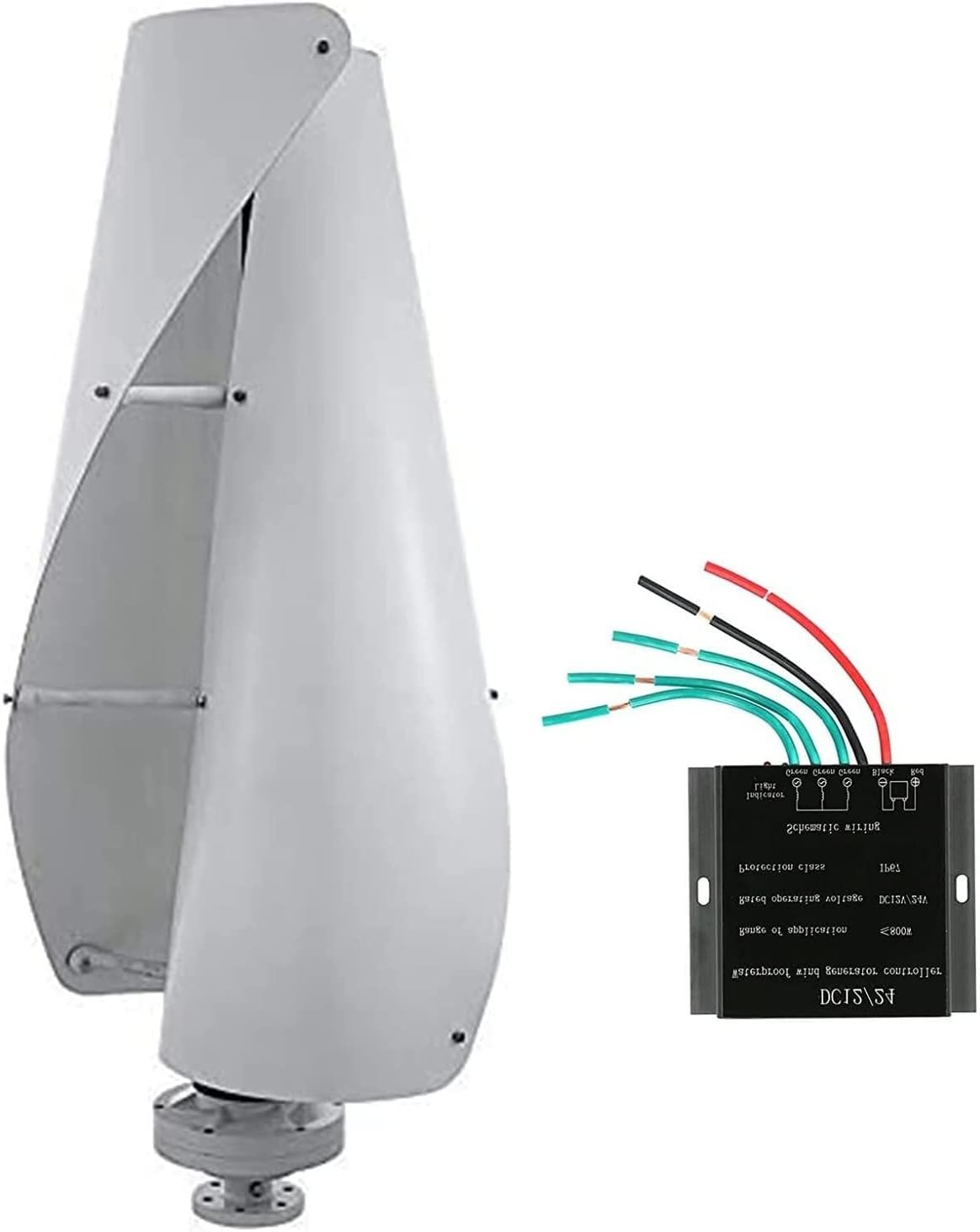 Wind Turbines, 8000 W Vertical Spiral Wind Turbine Generator, Helix Wind Turbine System with Controller for Marine, Garden Boat Hybrid Street Lantern
