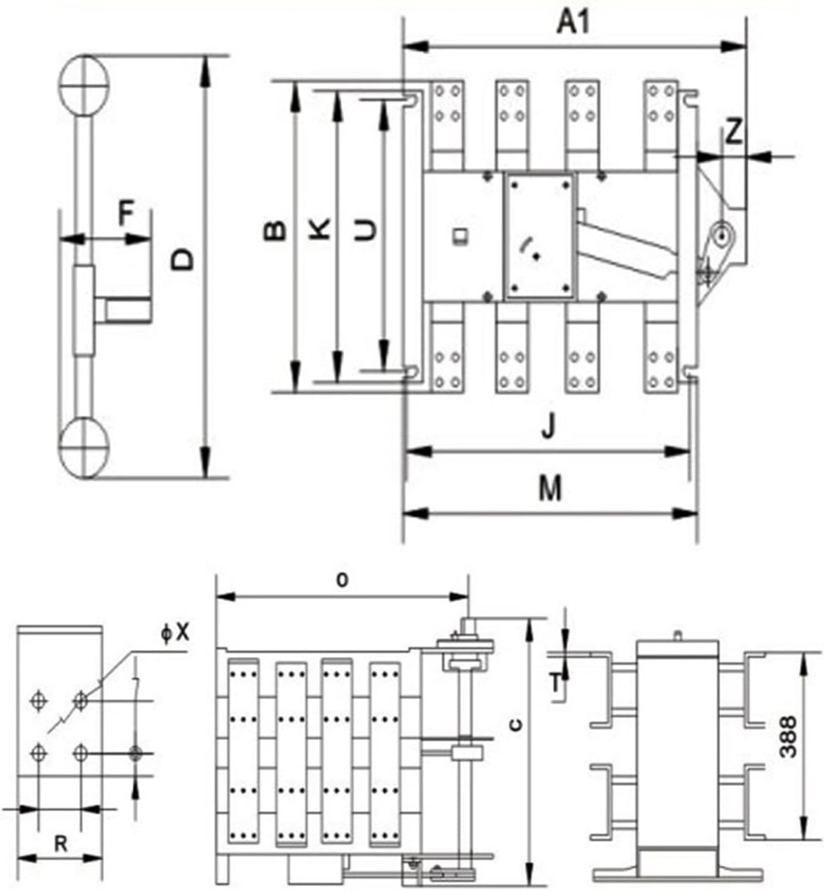 Generator Set ATS Dual Power Source Controller ATS SYK1-100A630/4P Automatic Transfer Switch(SYK1-1250/4P)