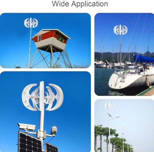 Kang 10000W Wind Turbine Generator Kit, Quiet 5-Blade AC 12V/24V/48V Wind Turbines for Home, Farm, Boat, Efficient Renewable Energy Solution (White, 220V)