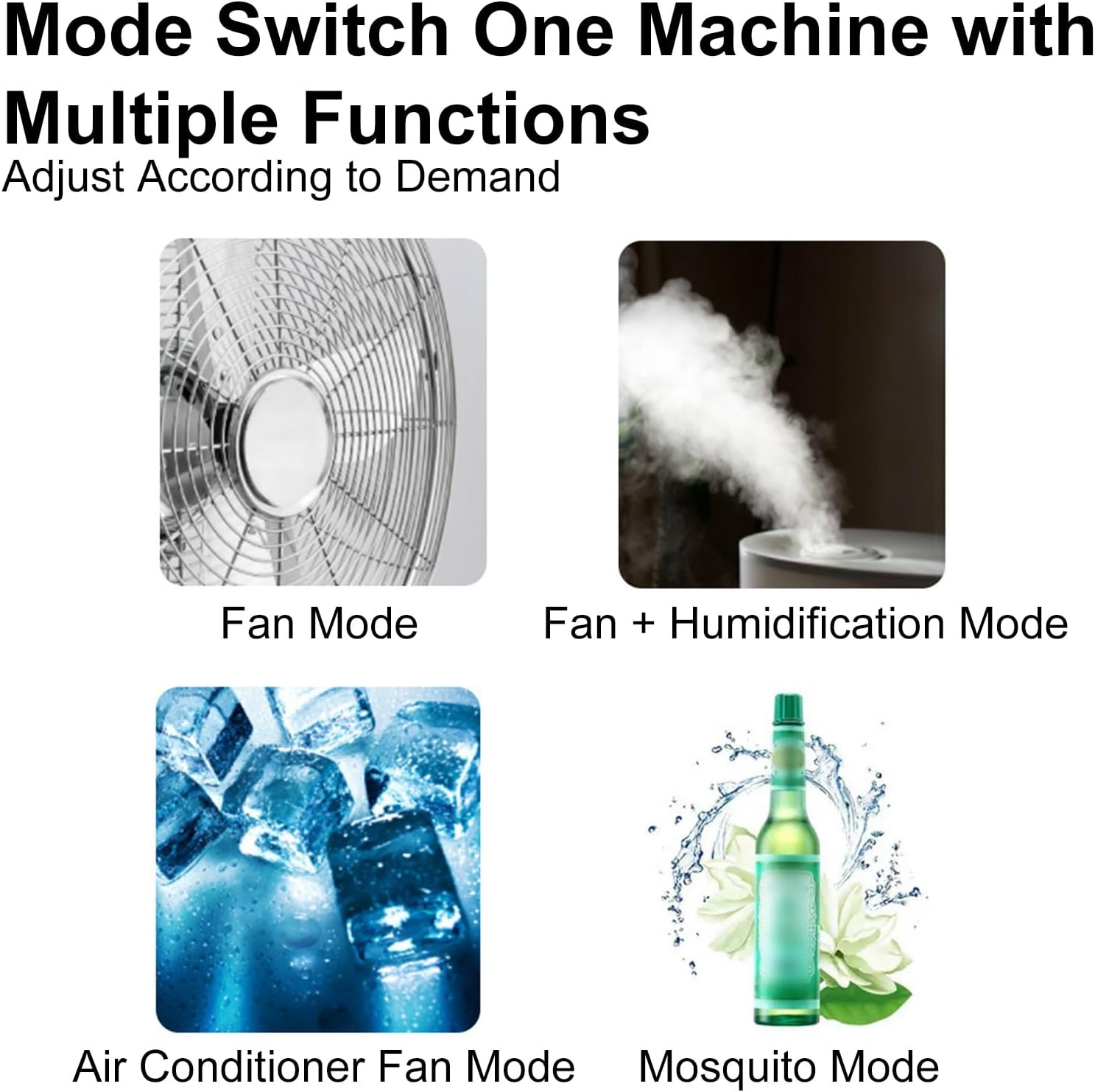 Evaporative Air Cooler Portable Air Conditioner, Fan Cooler with 120° Oscillating, 3 Wind Speeds, Evaporative Cooler for Outdoor Indoor Use(Size:95cm/55L)