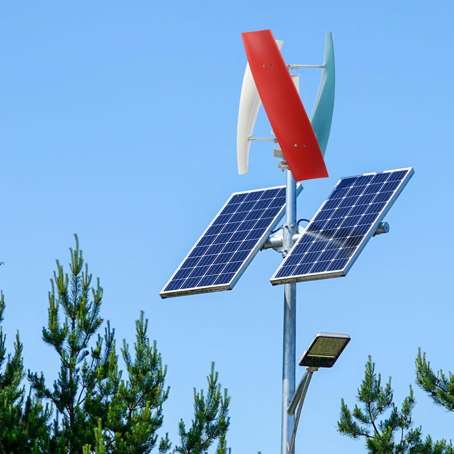 1000W 24V Vertical Axis Wind Turbine Generator Kit with Controller & Wind-Assisted Wheel, 3-Blade PM Generator for Homes, Boats, RVs, Gazebos, Eco-Friendly Energy Solution