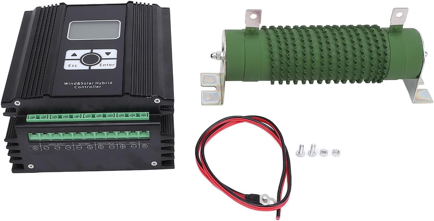 48V Wind Solar Hybrid Controller 400W, MPPT Charge Controller with LCD Display, 60A Boost and PWM Control, 400w Fan - High Efficiency Charging, Advanced Safety Features for Off Grid Use (400w Fan)