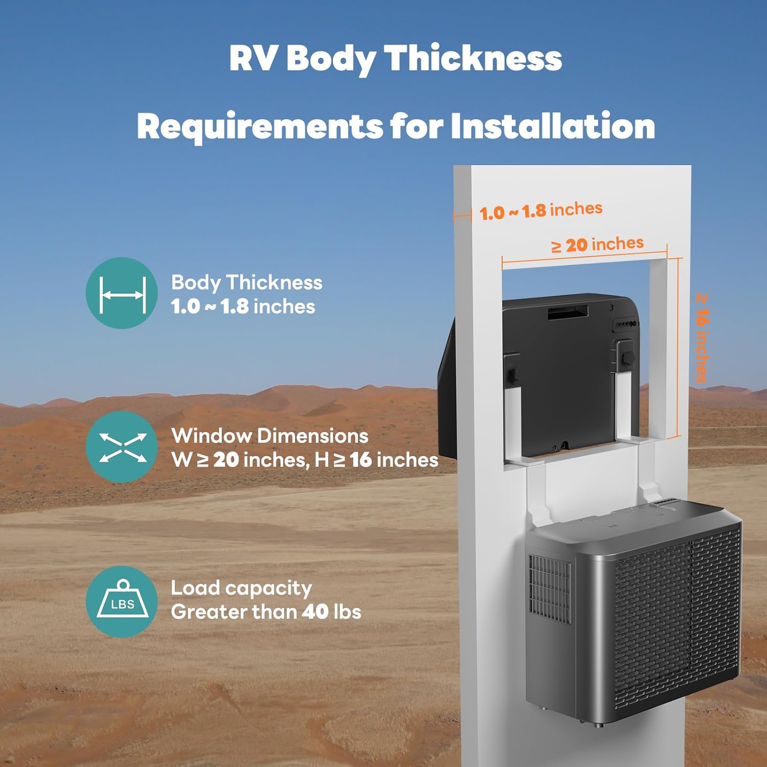 FOGATTI Windows air conditioner for RV, 6500 BTU Cools, Ideal for 120Sq.ft Small Rooms, 4-in-1 Remote Control Window AC Unit Fast Cooling, included Window Installation Kits