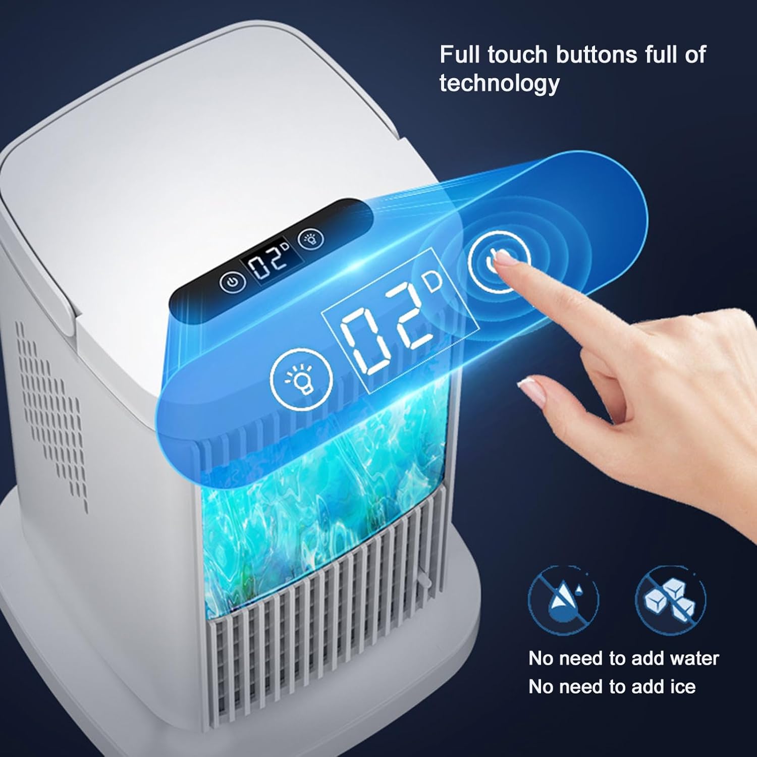 Semiconductor Refrigeration Portable Air Conditioners, Cooling Fan with Touch Screen & 3 Speeds, Mini Fan for Bedroom, Efficient Energy Saving