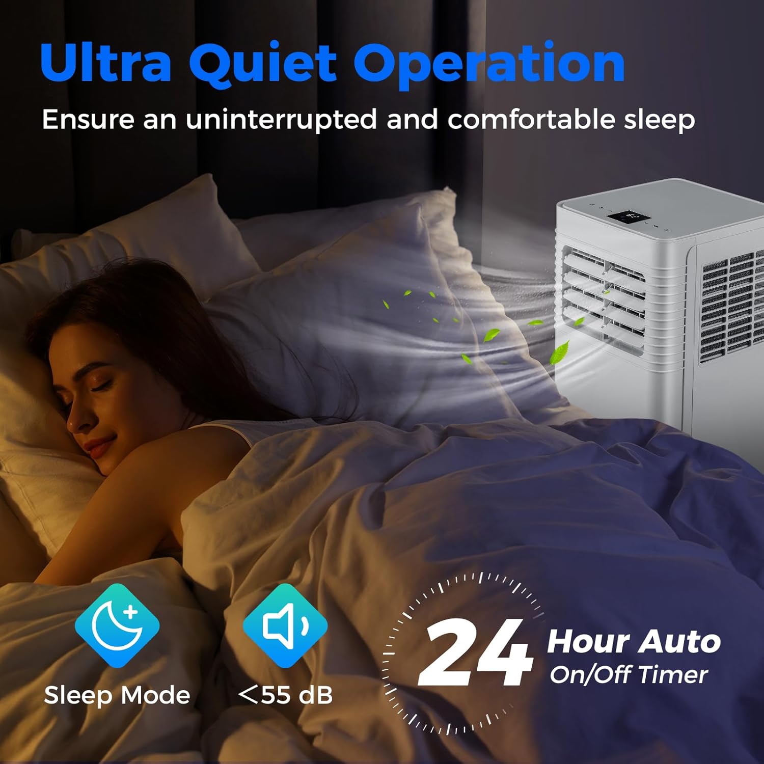 KOTEK Portable Air Conditioners, 9000 BTU Cools up to 300 Sq.Ft, 4-in-1 AC Unit for Bedroom with Dehumidifier, Fan, Cooling Mode & Window Kit, Room Air Conditioner Portable for Home Office (9000BTU)