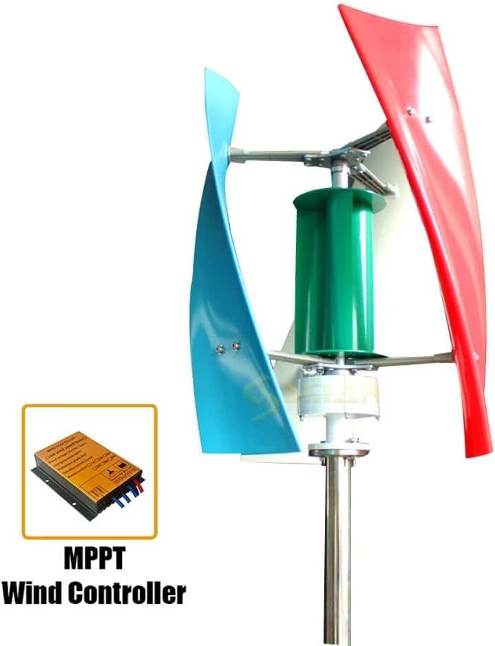 Wind Turbine, 1500W Wind Generator Inner Air Duct Alternative Energy Wind Turbine Power Permanent Maglev 12v 24v with MPPT Controller(MPPT Controller,Multicolor_12V)