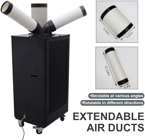 TECHTONGDA Industrial Spot Cooler Air Conditioner Commercial Mobile Outdoor Cooling Machine Aircon Double Outlets 550m³/h