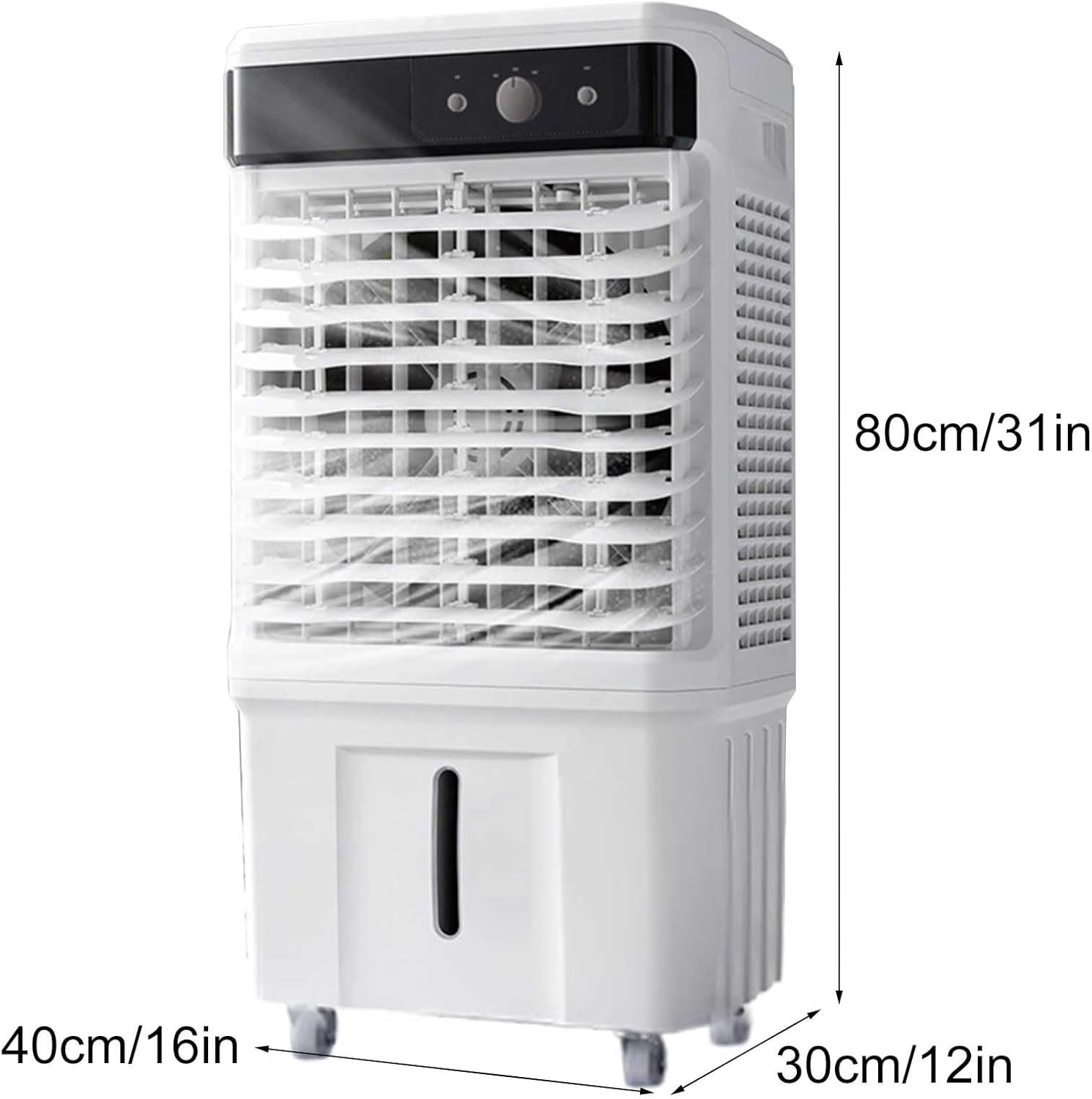Portable Swamp Cooler Air Conditioner With 35L Water Tank 120°Oscillation, 3 Speeds, 10 Ice Box, for Home Patio Office