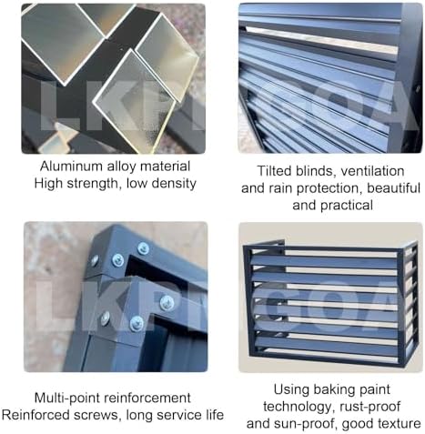 Aluminum Alloy Air Conditioner Fence, Support for Waterproof Plants, Privacy Fence, Theft Proof, Sturdy, Noise reducing(Brown,110cm)