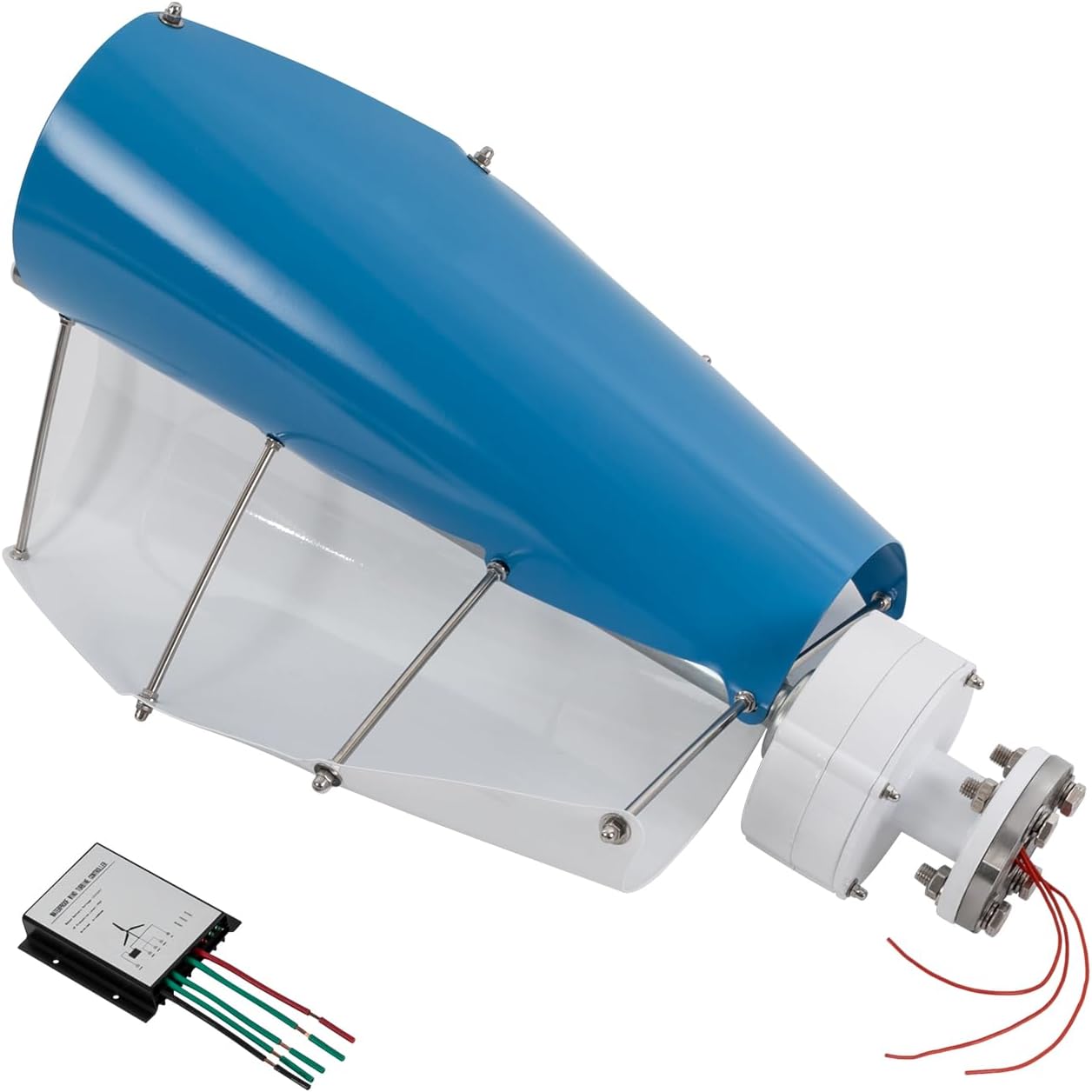 Vertical Wind Turbine, 12V 100W Axis Wind Turbine Generator with Controller, No Noise for Home Mobile House Cabin Use, 2 Aluminum Alloy Blades