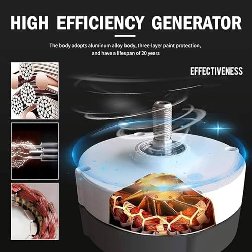 3000W/5000W Vertical Wind Turbine Generator Kit, 12V/24V/48V with 3 Blades, Permanent Magnet for Hybrid Wind & Solar Power Solutions, Efficient Energy Generation