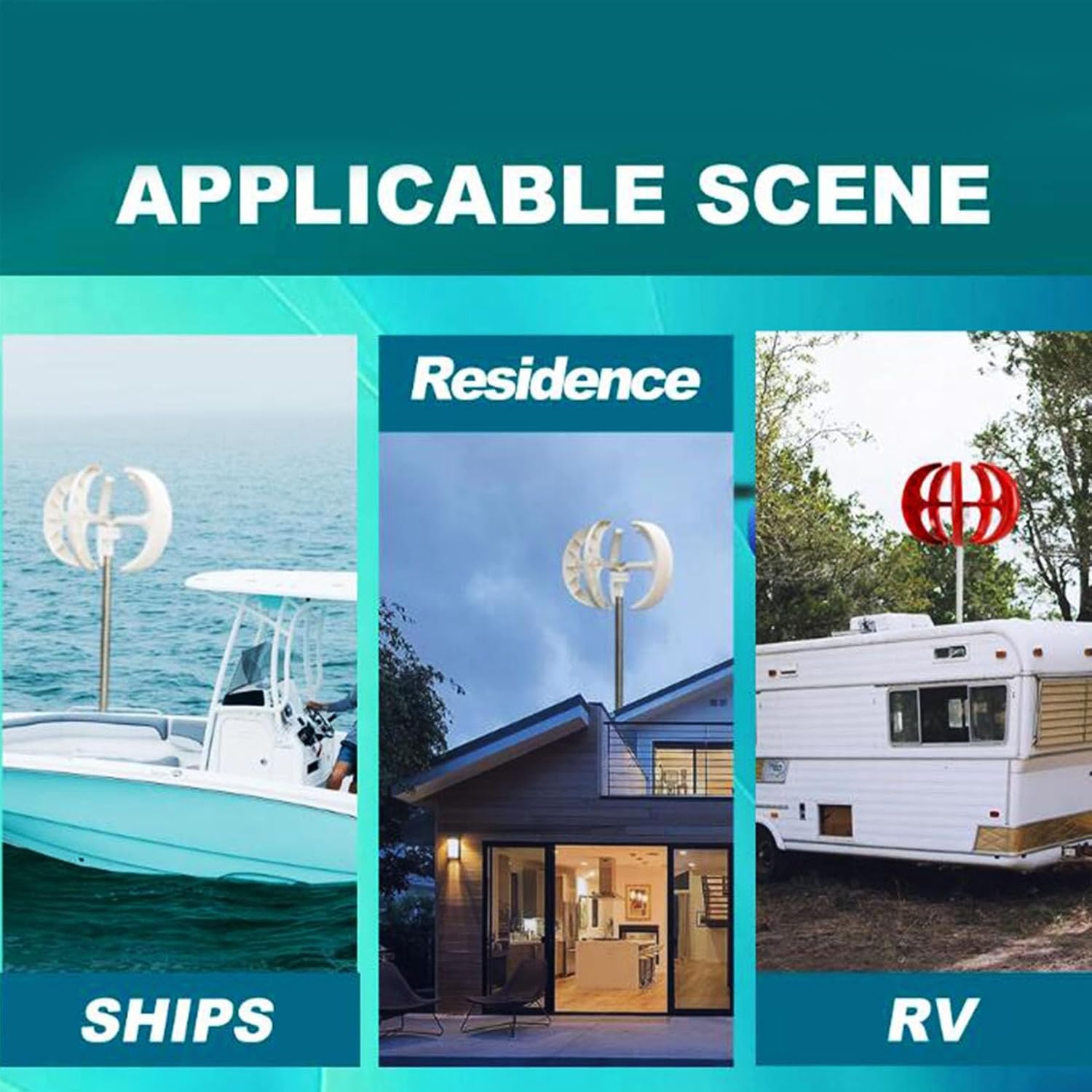 16000W Potable Windmills Vertical Wind Generators 12V 24V 48V Wind Charge Controllers MPPT +Easy Installation(White)