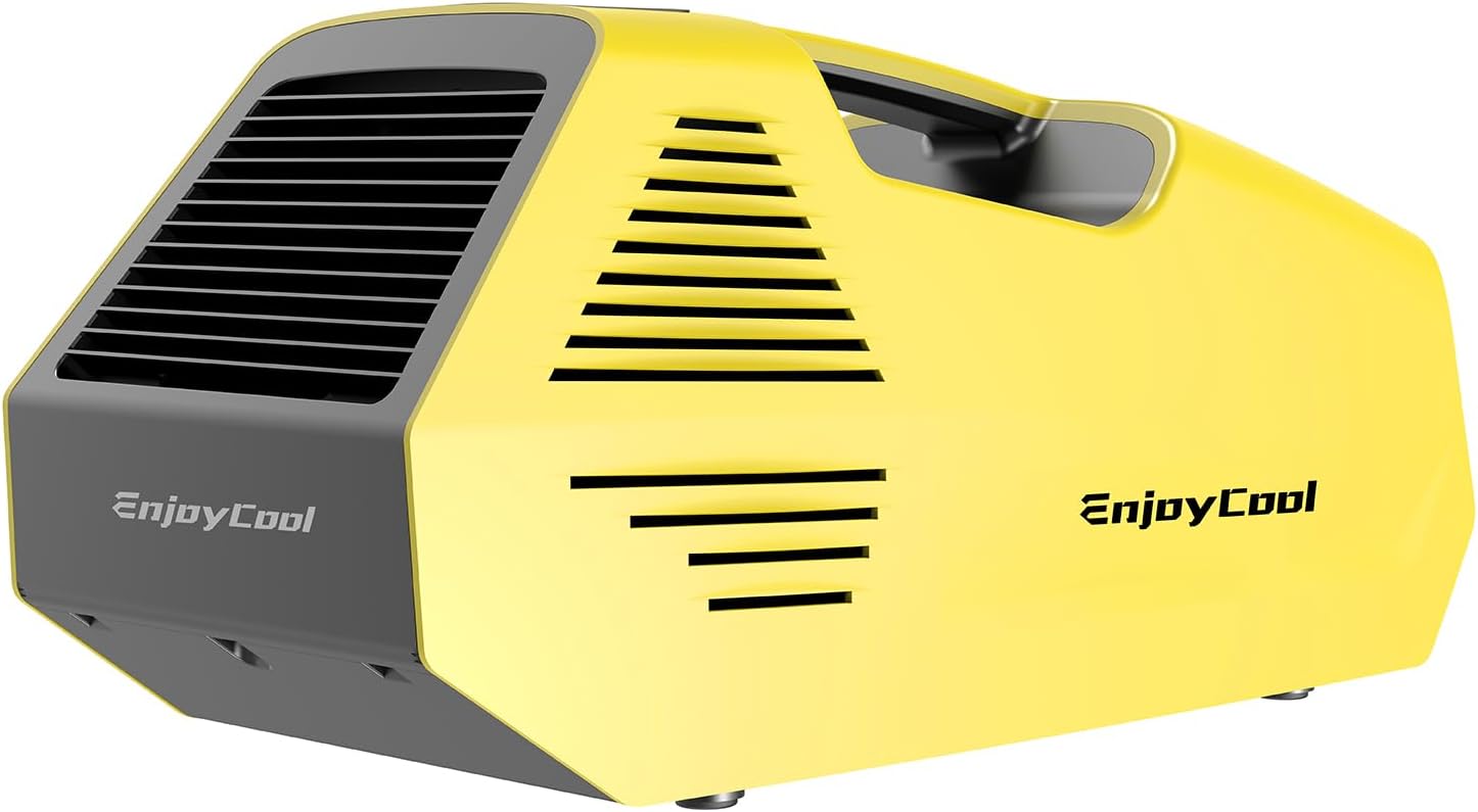 Tent Air Conditioner For Camping 220W Low Power Consumption 2381Btu Portable Air Conditioners Fast Cooling Ac For vans and Rv camping tents fishing vehicles trucks outdoor indoor (yellow)