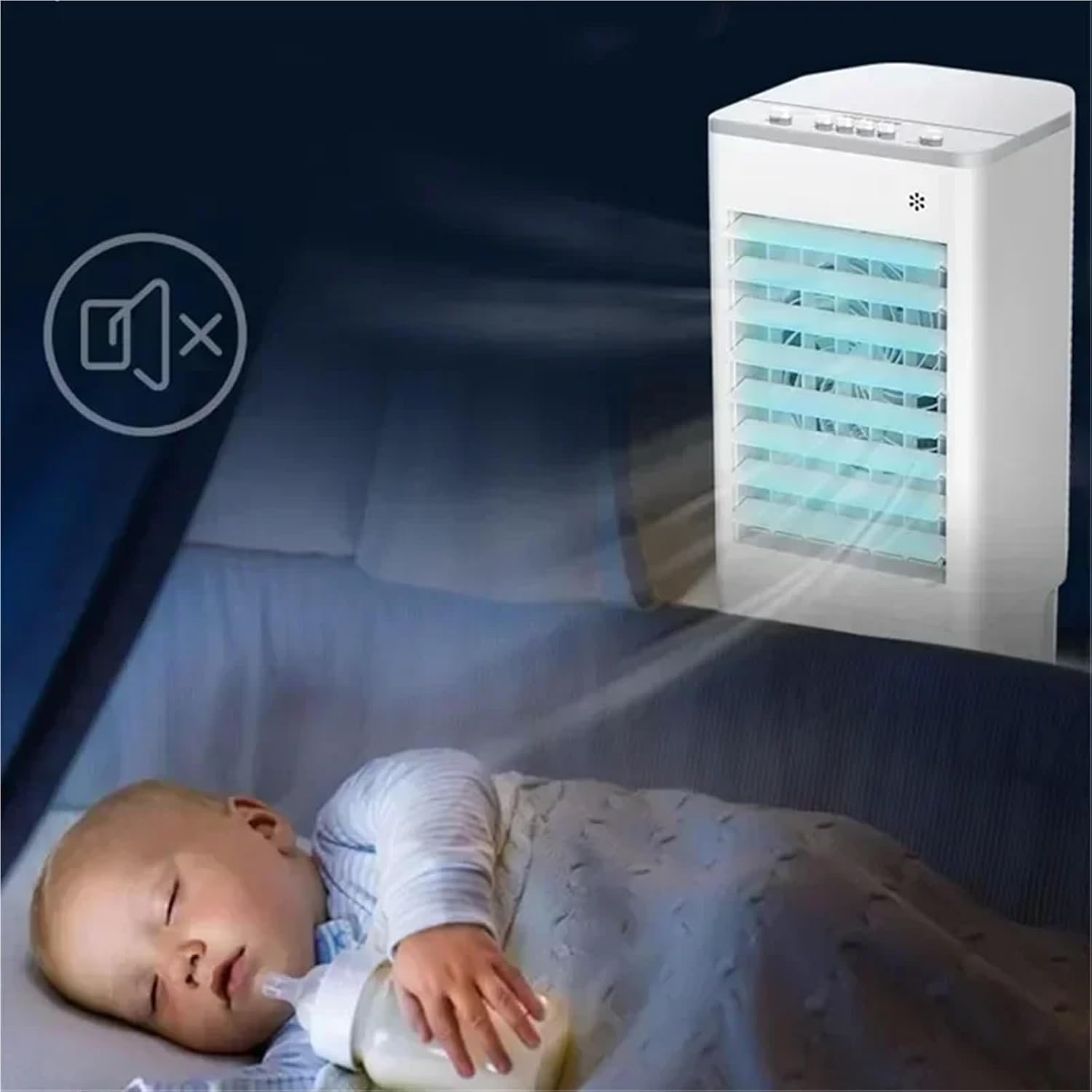 Portable Air Conditioner, Air Conditioning Fan Small Air Cooler Single Cooler Fan e Air Conditioning Fan,Desktop Fan for Home Outdoors(Remote control)